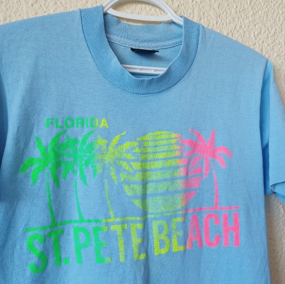 80s Florida St. Pete Beach T-Shirt - Picture 2 of 5